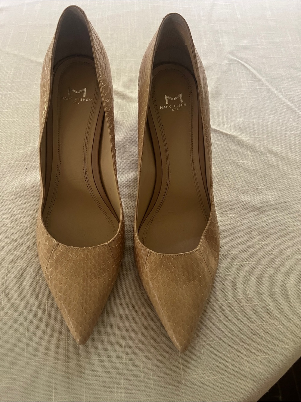 Marc Fisher Women's Beige Pointed-Toe Pumps